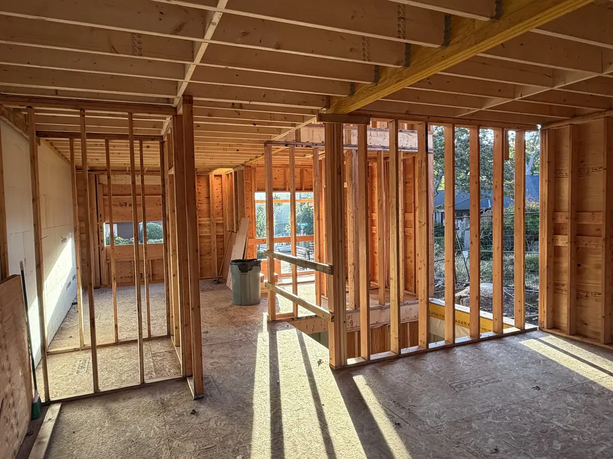 Interior framing with afternoon light, October 8, 2026